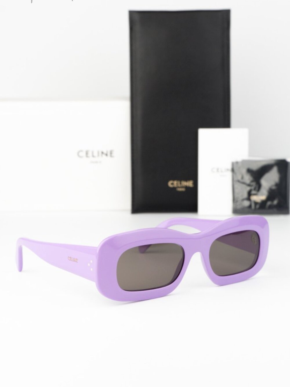 Celine Women Sunglasses Purple Grey Rectangle CL40294I 78A NEW AUTHENTIC